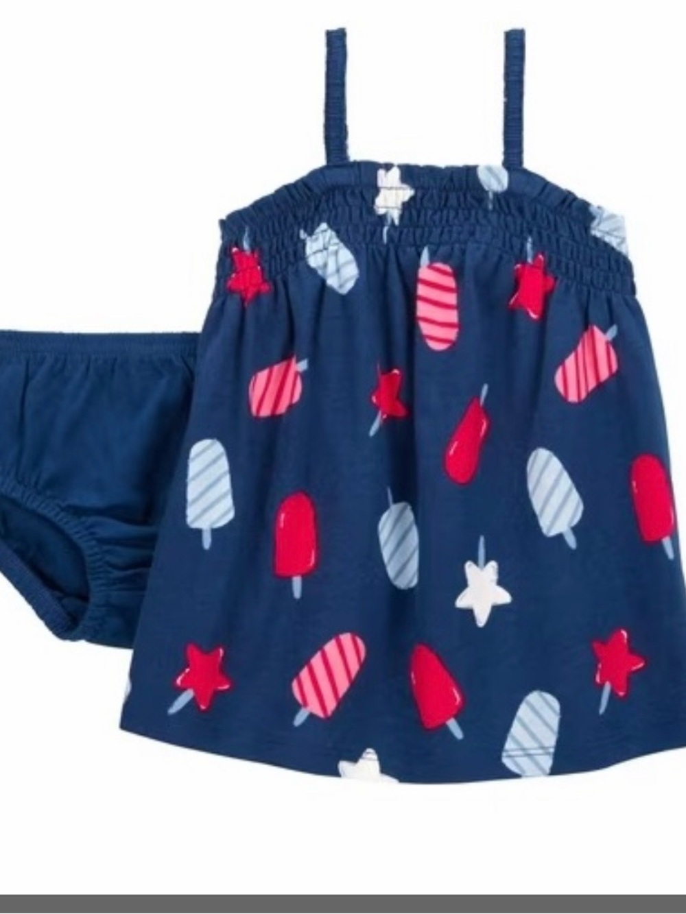 Carter's Navy Dress with Red and Light Blue Popsicle Accents